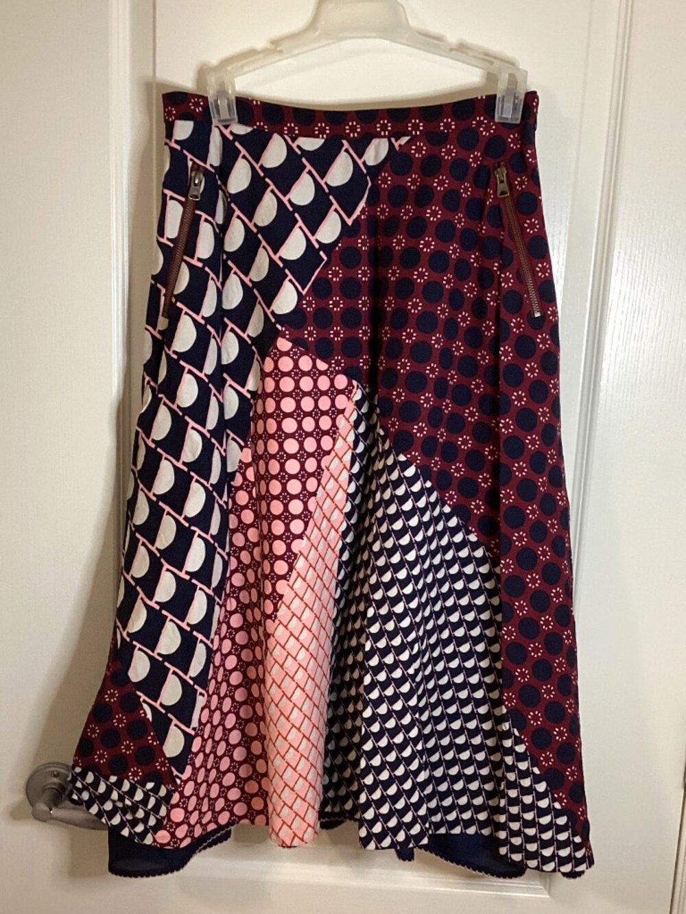 HD in Paris Anthropologie Patchwork Pattern Women's Flare Skirt Size US 8